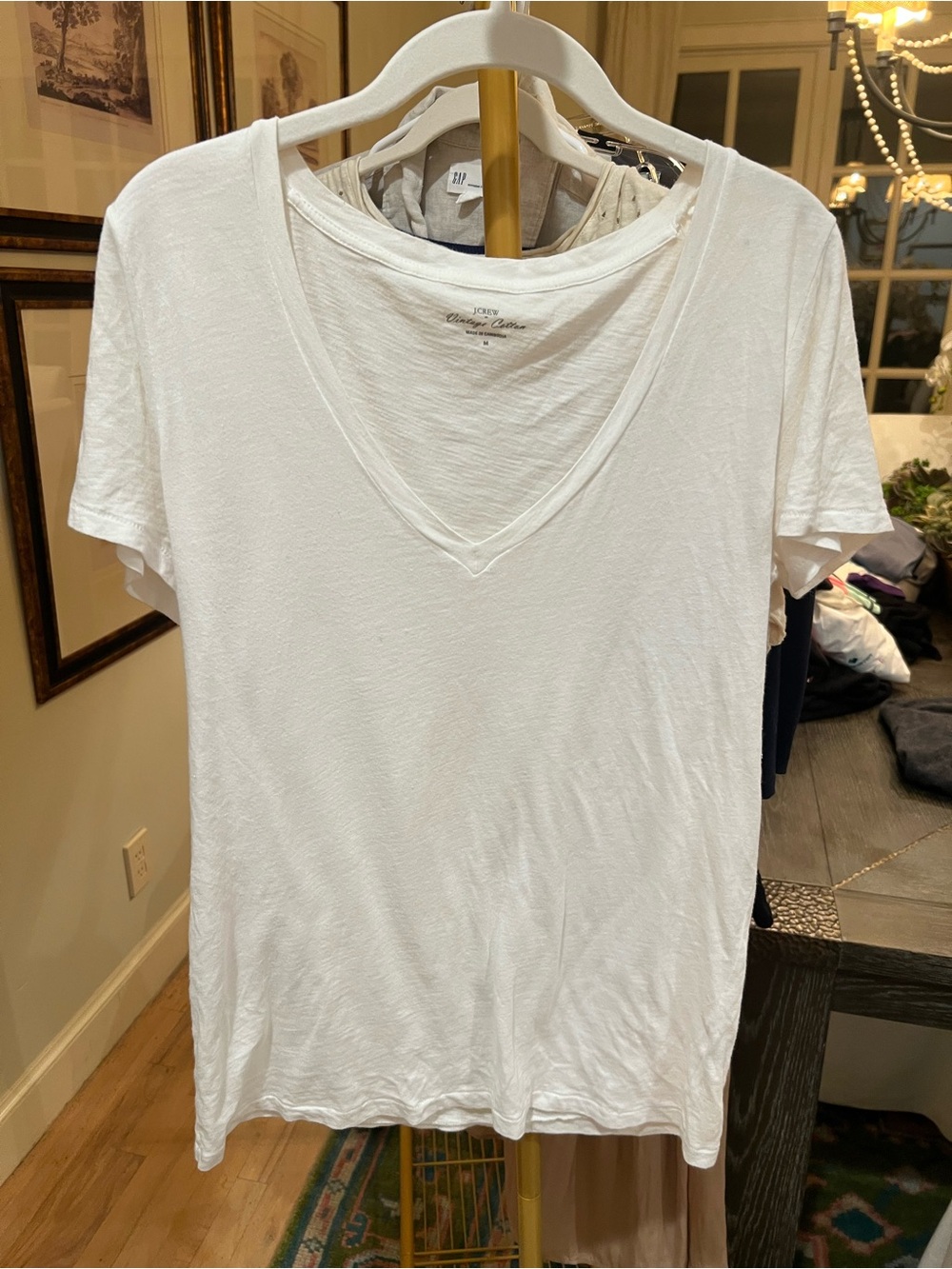 J. Crew White V-Neck Short Sleeve Tee